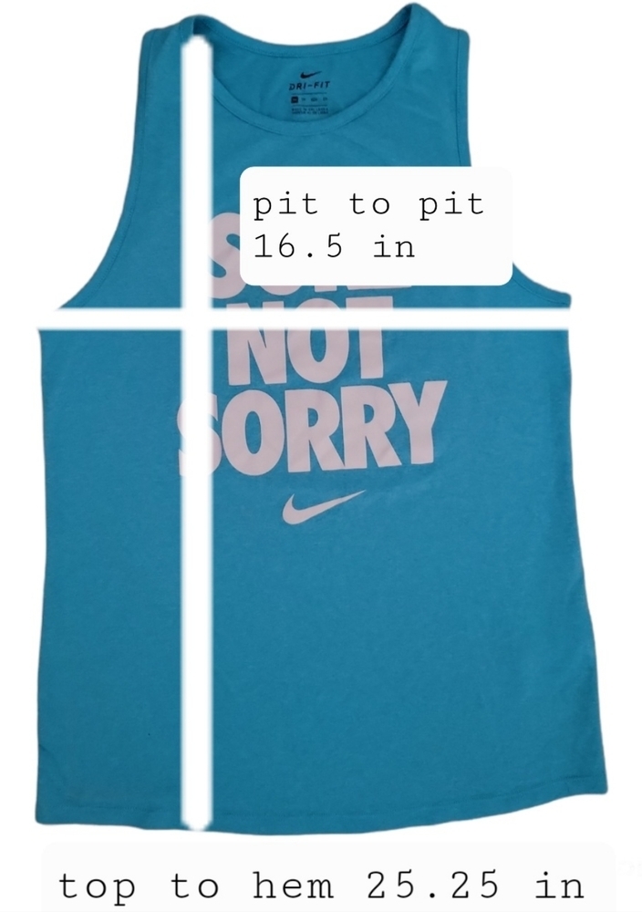 Nike Sore not Sorry blue gym workout sport dri fit tank top size XS - Picture 5 of 8